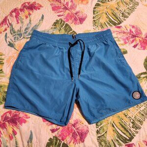 LIKE NEW!! Volcom Men's Blue Lido Solid Trunk 16 Shorts- SIZE LARGE